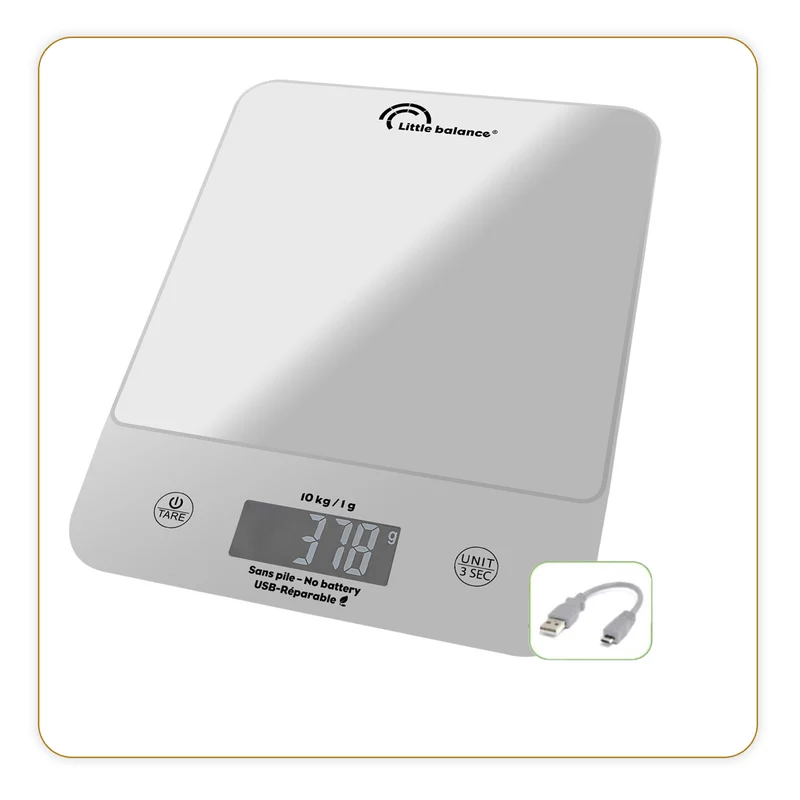 Balance de cuisine, Happy Genius 10 Silver USB, Sans pile (Emb. imparfait)