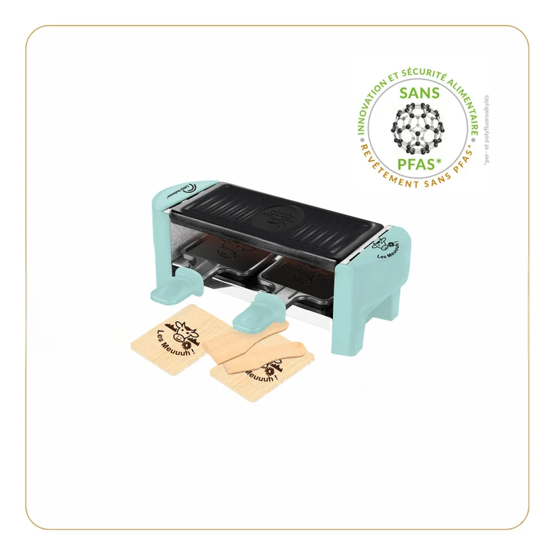 Appareil à Raclette, Meuuuh Duo Vert d'eau (Emb. imparfait)