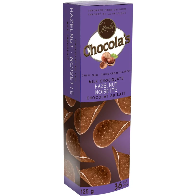 Tuiles croustillantes chocolat au lait noisette Chocola's 125g