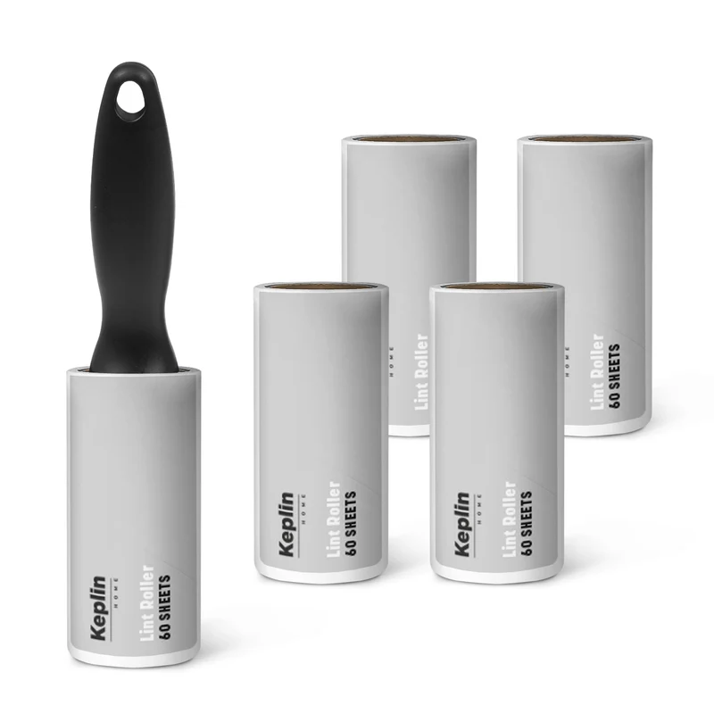 Lint Roller Set with Easy-Peel Sticky Sheets & Handle