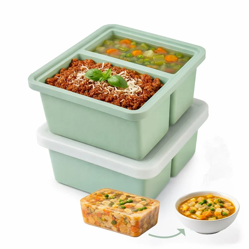 Silicone Soup Freezer Tray with Lid