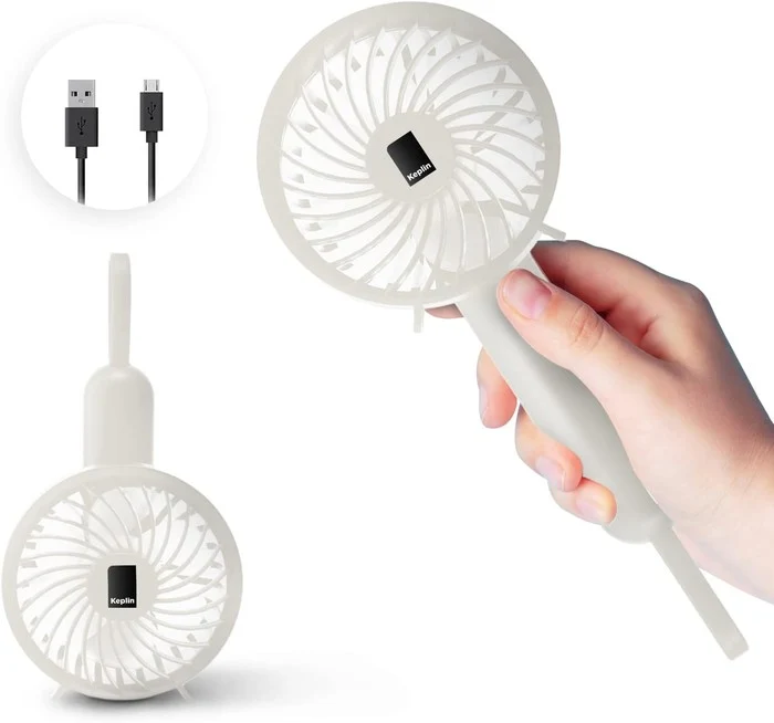 Rechargeable Handheld Fan, USB Cordless, 3 Speed Settings