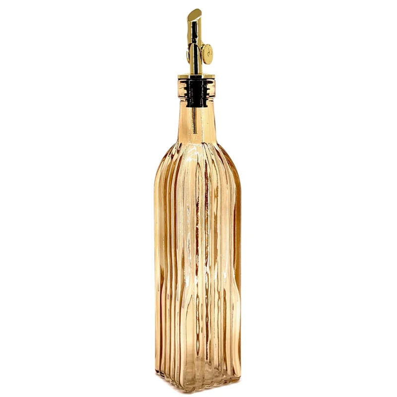 Bouteille d’huile/vinaigre en verre ambrée 500 ml