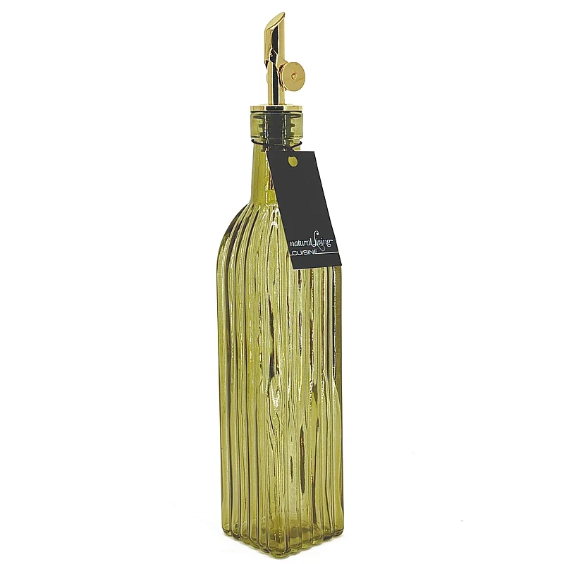 Bouteille d’huile/vinaigre en verre vert 500 ml