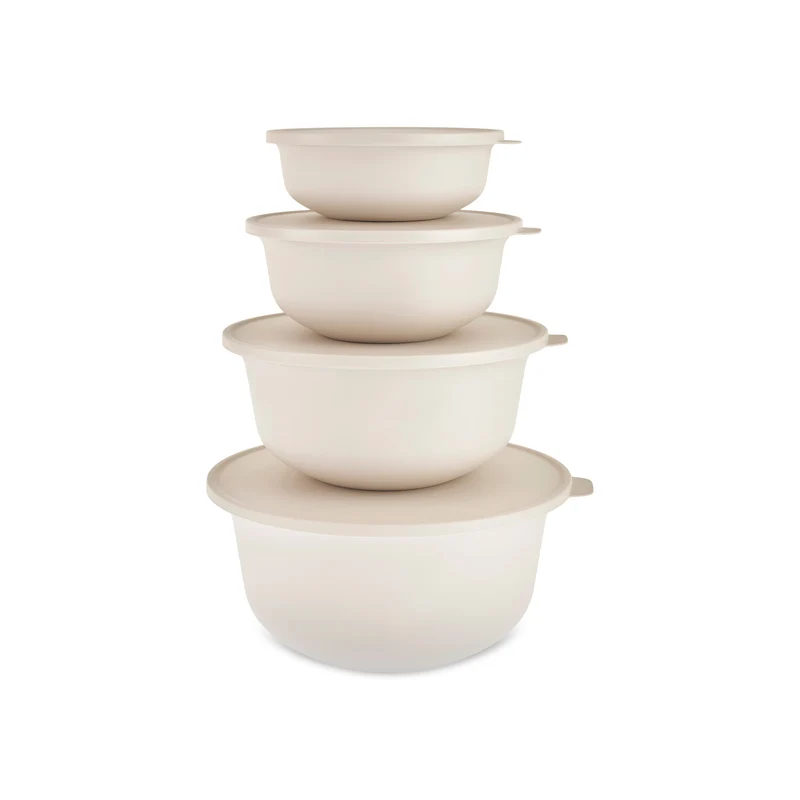 Karaca Forbs Set de 4 récipients de rangement 2 en 1, crème