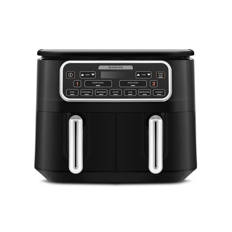 Airfryer Karaca Air Cook Duo Cuisine Maison XXXL, pour 8 personnes, 8 litres, noir chrome