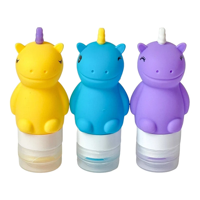 Flacons presse en silicone licorne – Accessoire déjeuner pour enfants