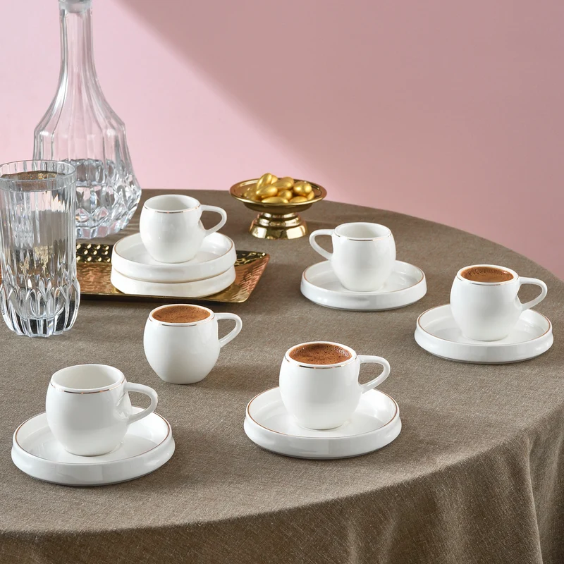 Service à Tasses à Café Karaca Streamline Sunset 6 Pièces pour 6 Personnes, 100 ml