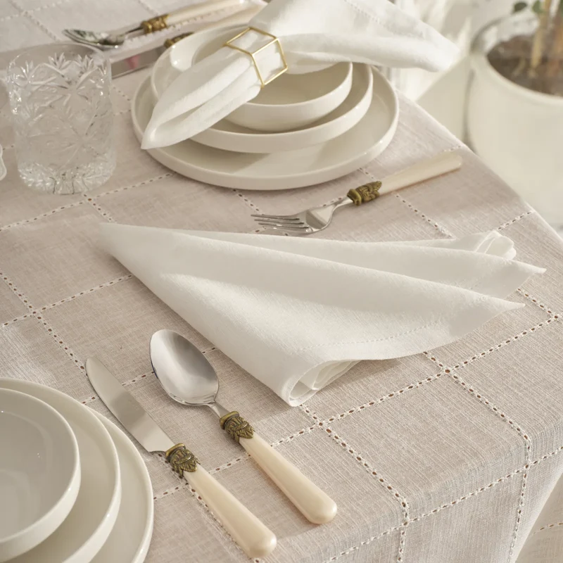 Karaca Home Lalisa Lot de 2 Serviettes en Tissu Imperméable 45x45 cm Blanc
