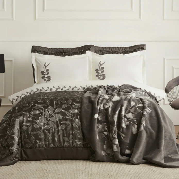 Karaca Home Gardenia Set de Mariage 8 Pièces Anthracite