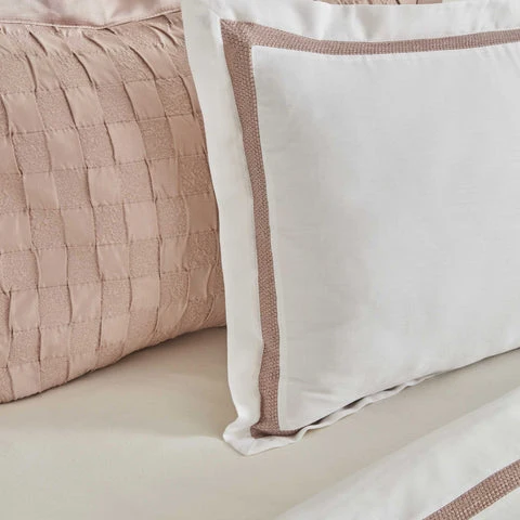 Karaca Home White Collection Bride Carina Coffret Mariage 8 Pièces 80 Fils 100 % Coton Rose Poudré