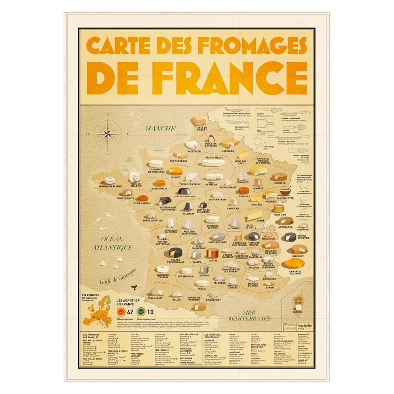 Carte des fromages de France