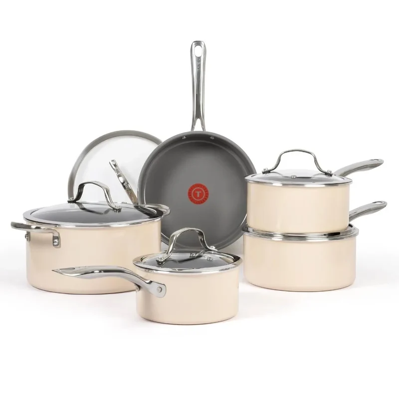 Batterie de cuisine antiadhésive en céramique 10 pièces T-fal Excellence
