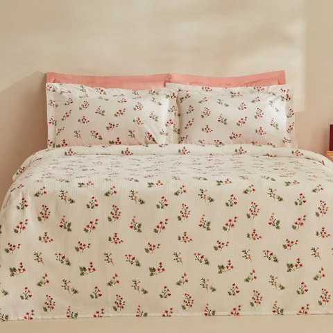 Karaca Silvie, Ensemble Piqué 100% Coton, Double, Rouge