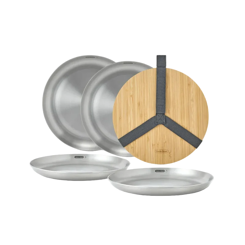 Set d'assiettes en inox