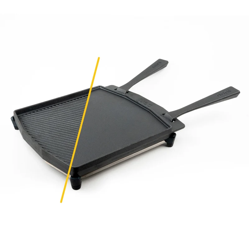 Poêle à griller en fonte double face, planche inox Ooni
