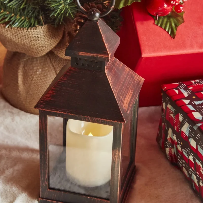 Karaca Home New Year Lanterne Noire Mila, 13,5x30 cm