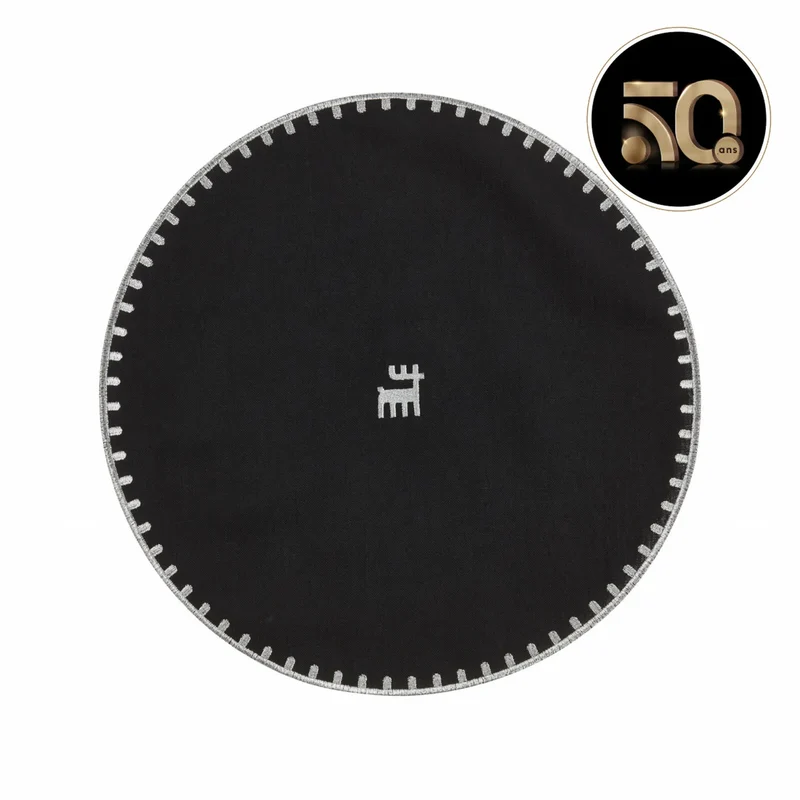Napperon Karaca Home Collection Signature du 50e anniversaire, argent, noir