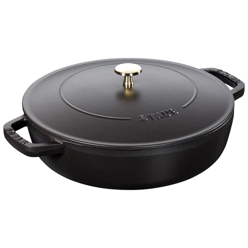 Sauteuse ronde en fonte avec couvercle 3.7 L, 28cm / 11" !