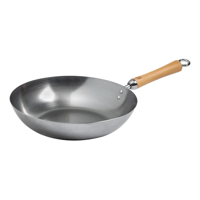 Poêle à frire en acier carbone de 12" de la série Classic avec poignées en bouleau