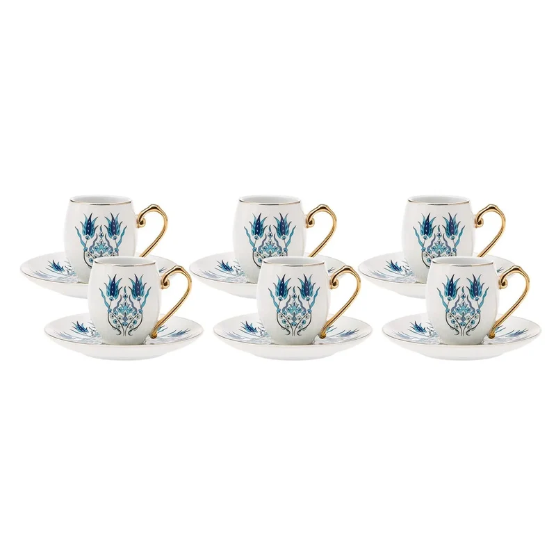 Coffret de tasses à café Karaca İznik pour 6 personnes, 80 ml