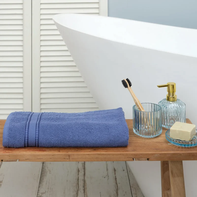 Serviette de bain Karaca Home Daily Soft 100% coton, 70x140 cm, indigo