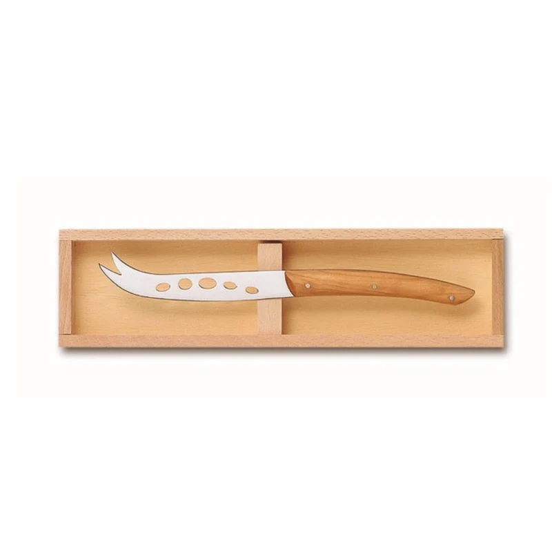 Coffret hêtre couteau à fromage Le Thiers manche bois d'Olivier