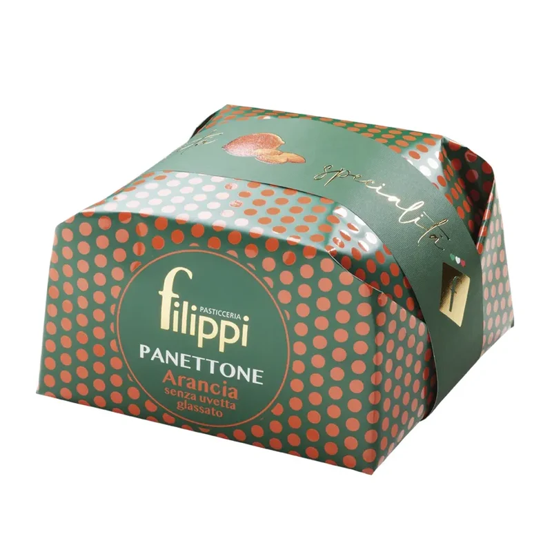 Panettone à l'orange confite sans raisins glacé 500g