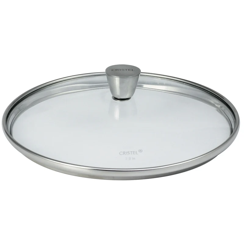 Couvercle en verre bombé bouton inox Cristel - Collection 1826