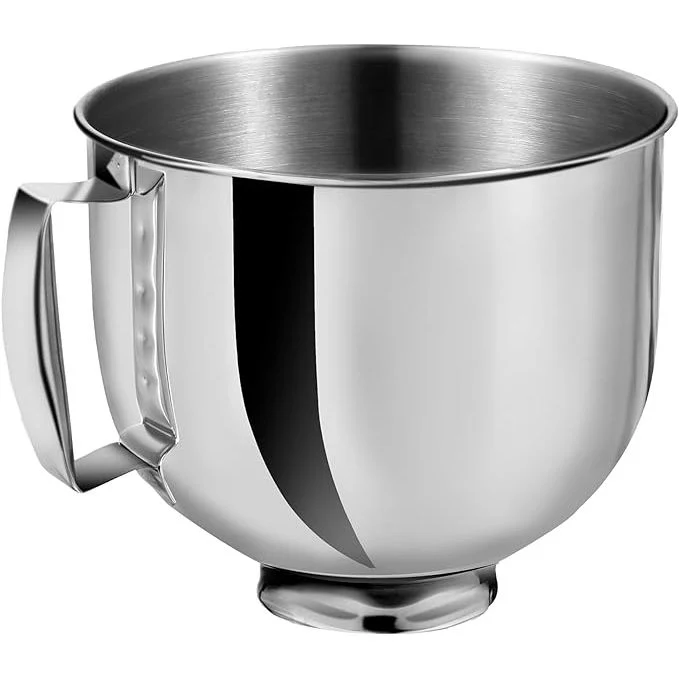 Bol en acier inoxydable poli de 5 pintes avec poignée pour KitchenAid