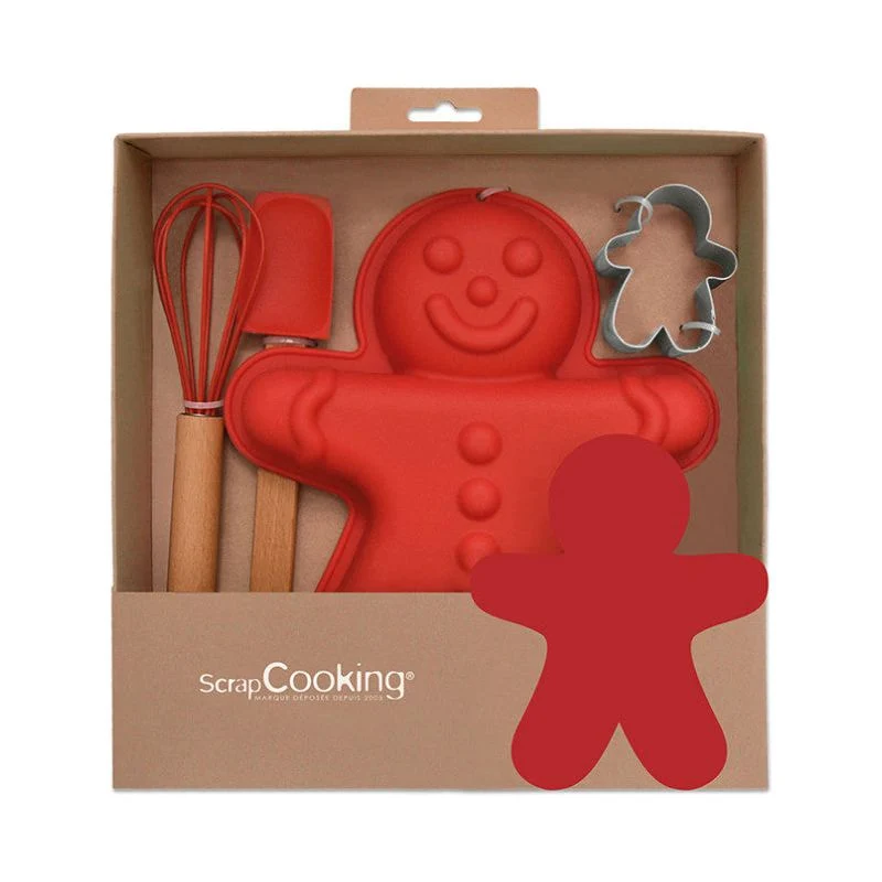 Coffret ustensiles pâtisserie enfant Bonhomme pain d'épices