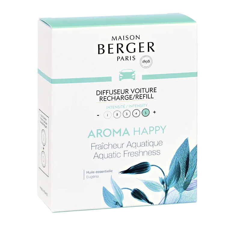 Coffret de 2 recharges pour diffuseur voiture Aroma Happy