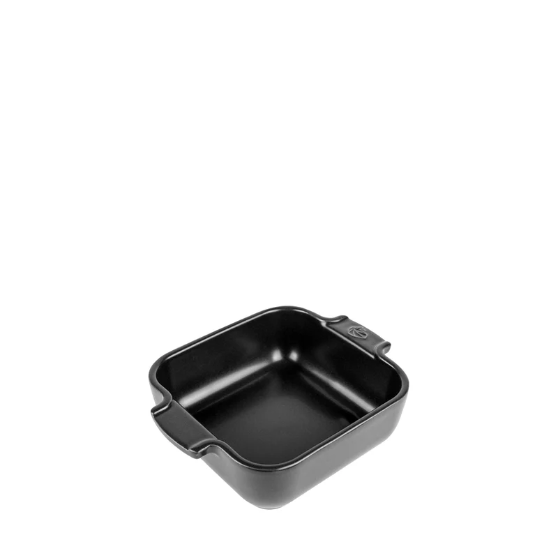 APPOLIA - Plat four en céramique carré noir satin 18cm-7" !