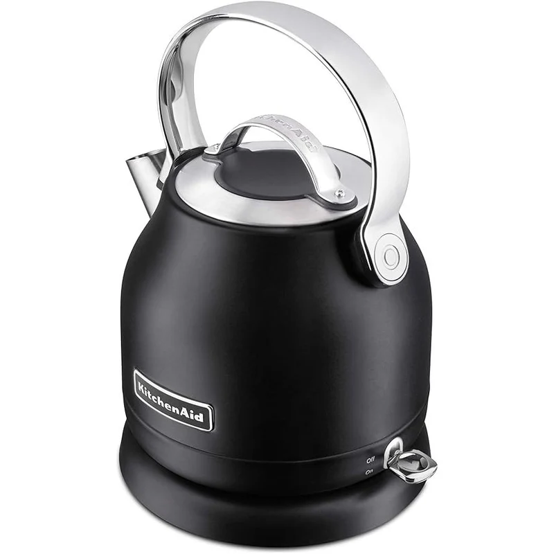 Bouilloire électrique en acier noir mat 1,25L-1.75qt