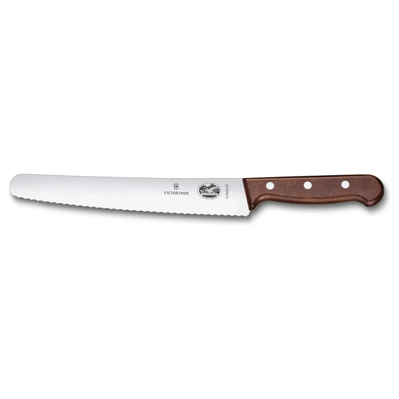Wood Couteau à pain et à pâtisserie manche en bois 22cm-8.7''