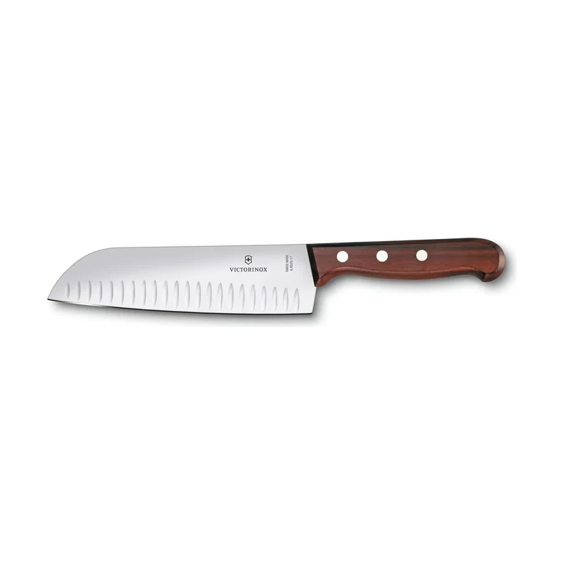 Wood Couteau Santoku manche en bois 17cm-7''