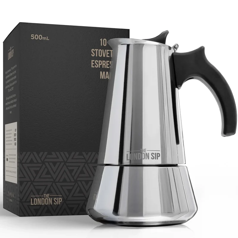 Machine à espresso 10 Tasses en acier inoxydable pour cuisinière