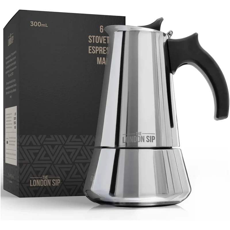 Machine à espresso 6 Tasses en acier inoxydable pour cuisinière
