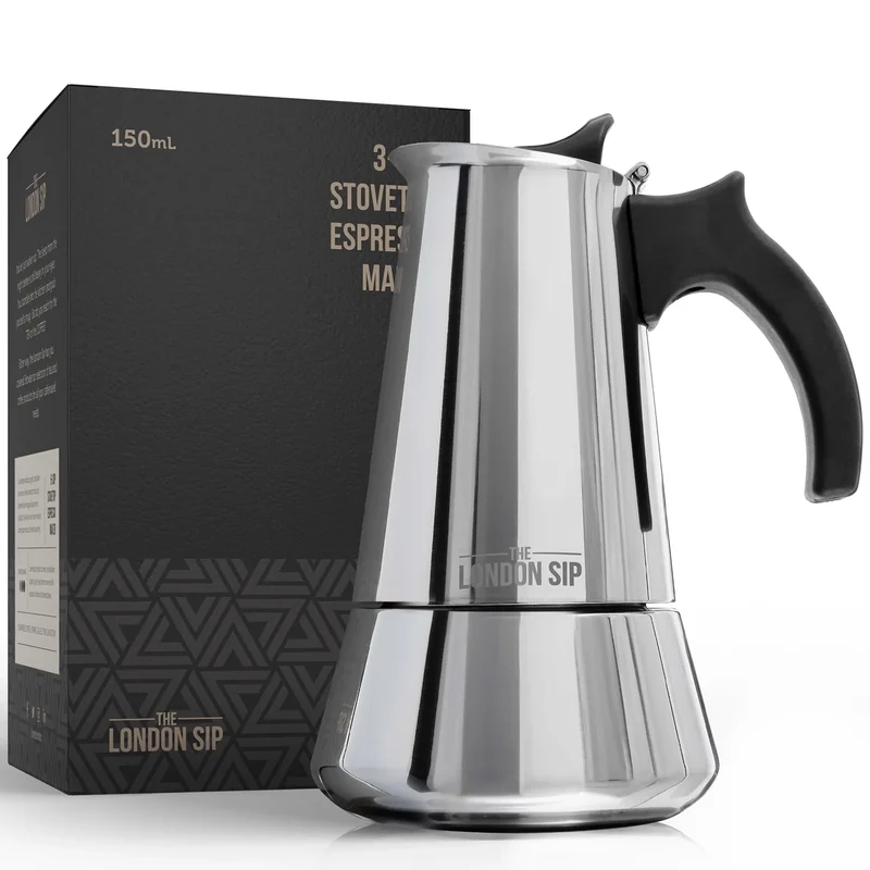 Machine à espresso 3 Tasses en acier inoxydable pour cuisinière