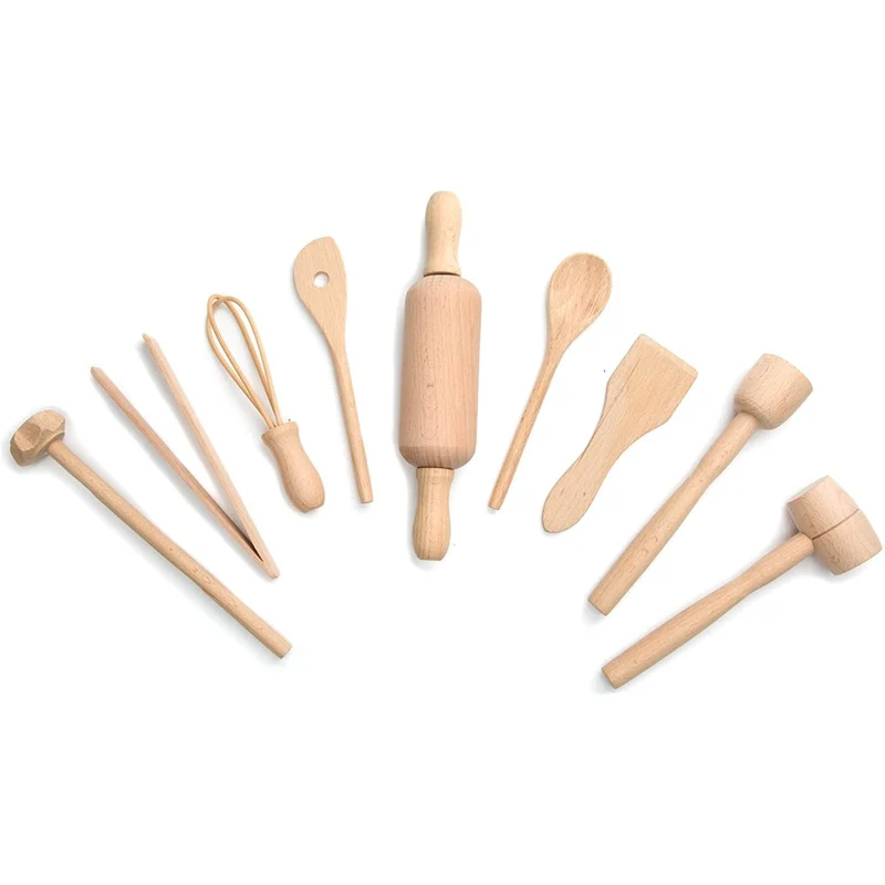 Set d'outils de cuisine en bois pour enfant