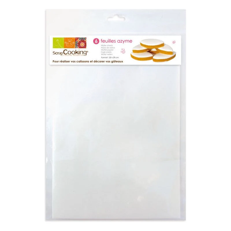 Lot de 6 feuilles azyme spécial calissons