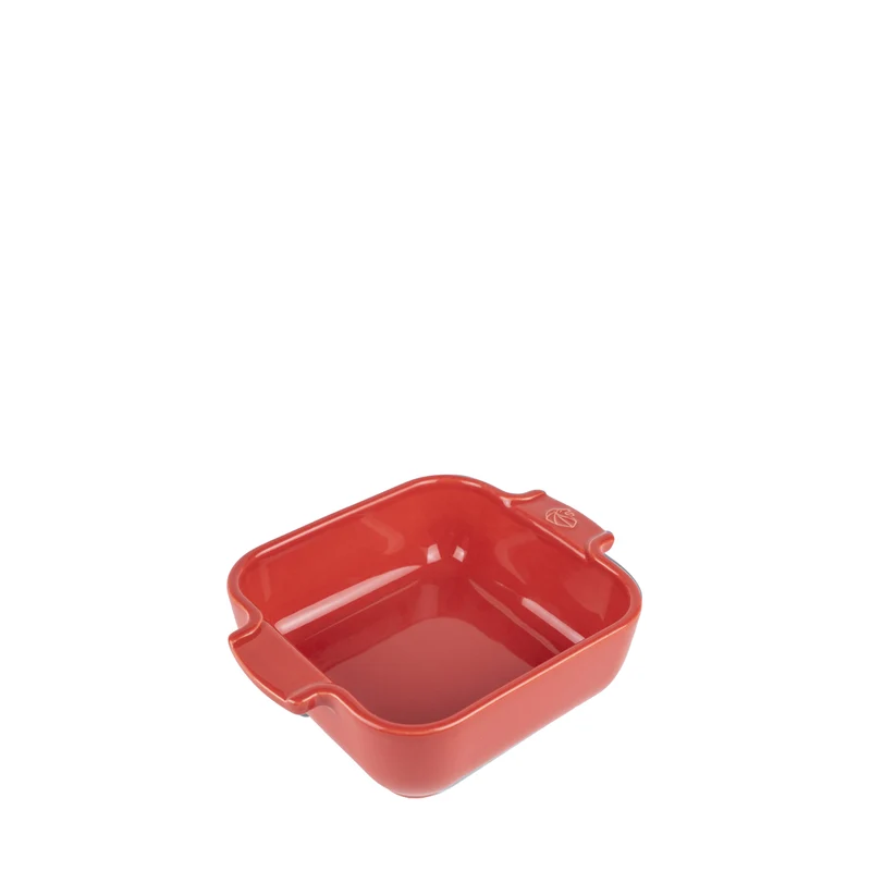 APPOLIA - Plat four en céramique carré rouge 18cm - 7"