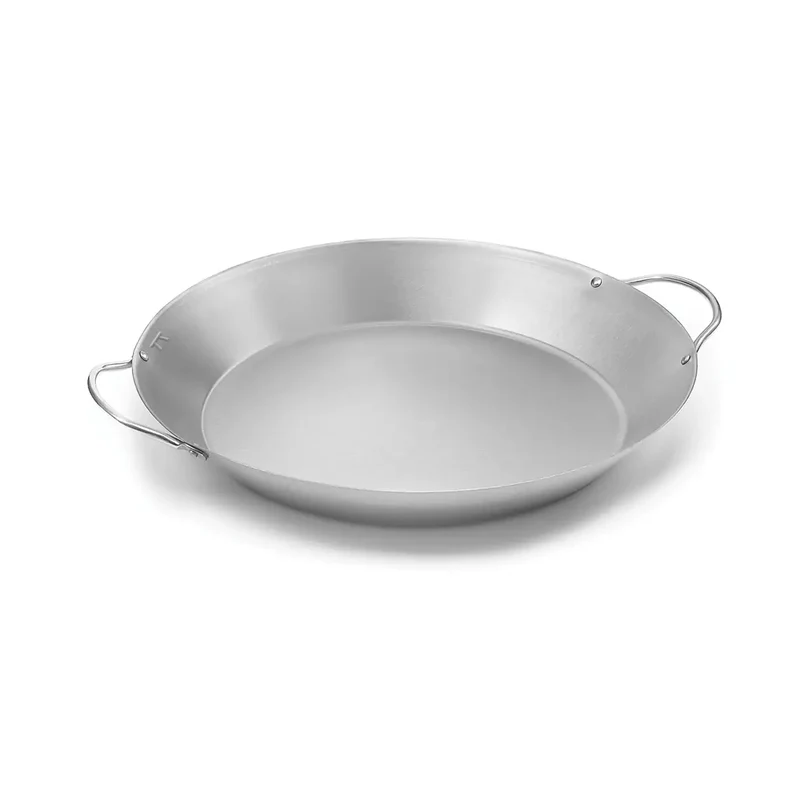 Poêle à paella à double poignée en acier inoxydable de 14''
