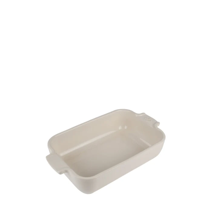 APPOLIA - Plat four en céramique rectangle écru 22cm-8 3/4"