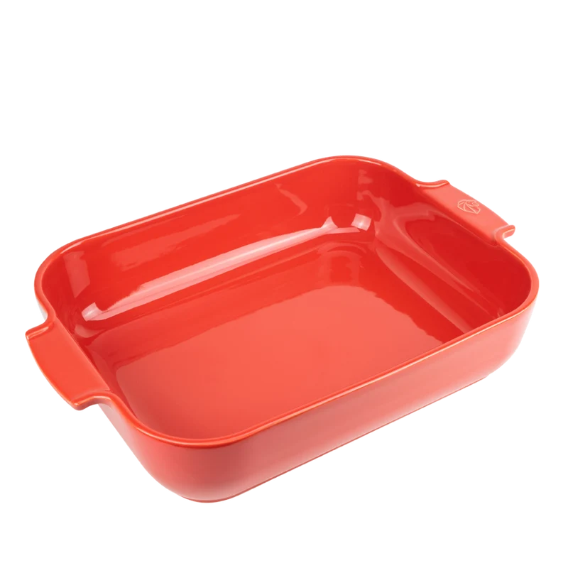 APPOLIA - Plat four en céramique rectangle rouge 25cm-10"