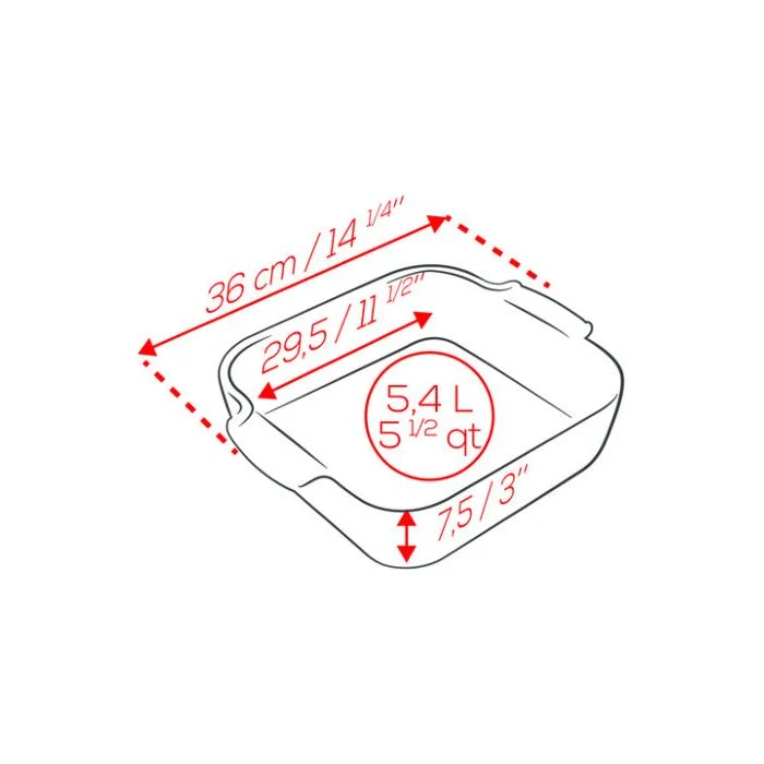 APPOLIA - Plat four en céramique carré écru 36cm-14"