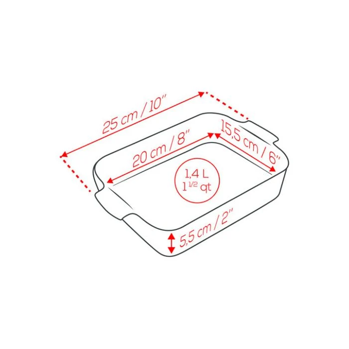APPOLIA - Plat four en céramique rectangle écru 25cm-10"