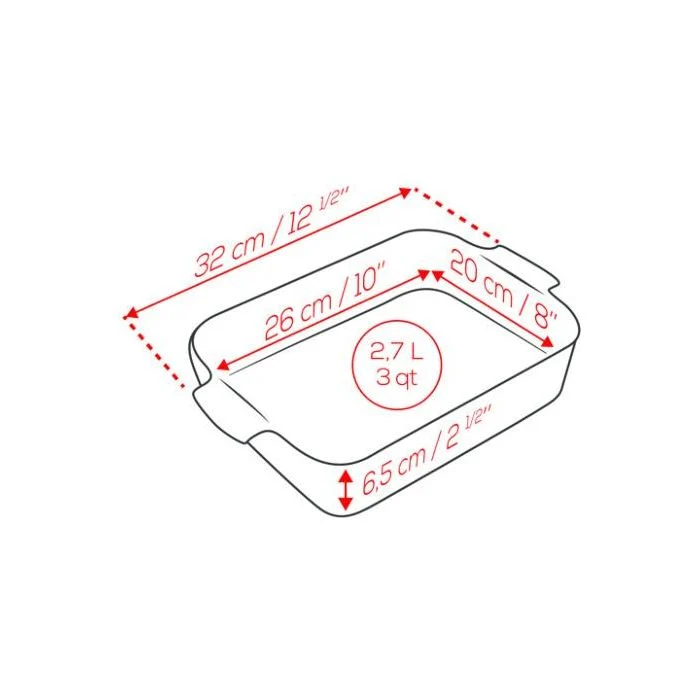 APPOLIA - Plat four en céramique rectangle écru 32cm-12,5"