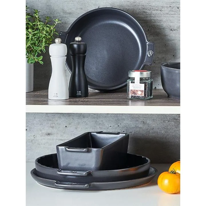 APPOLIA - Plat four en céramique rond Ardoise 34cm-13.4" !