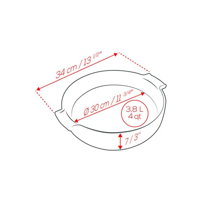 APPOLIA - Plat four en céramique rond écru 34cm-13,4" !